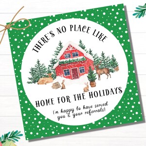 Real Estate Agent Christmas Gift Tag | Real Estate Marketing | Christmas Pop By Tag | Christmas Gift for Client | Client Referral Gift Tag