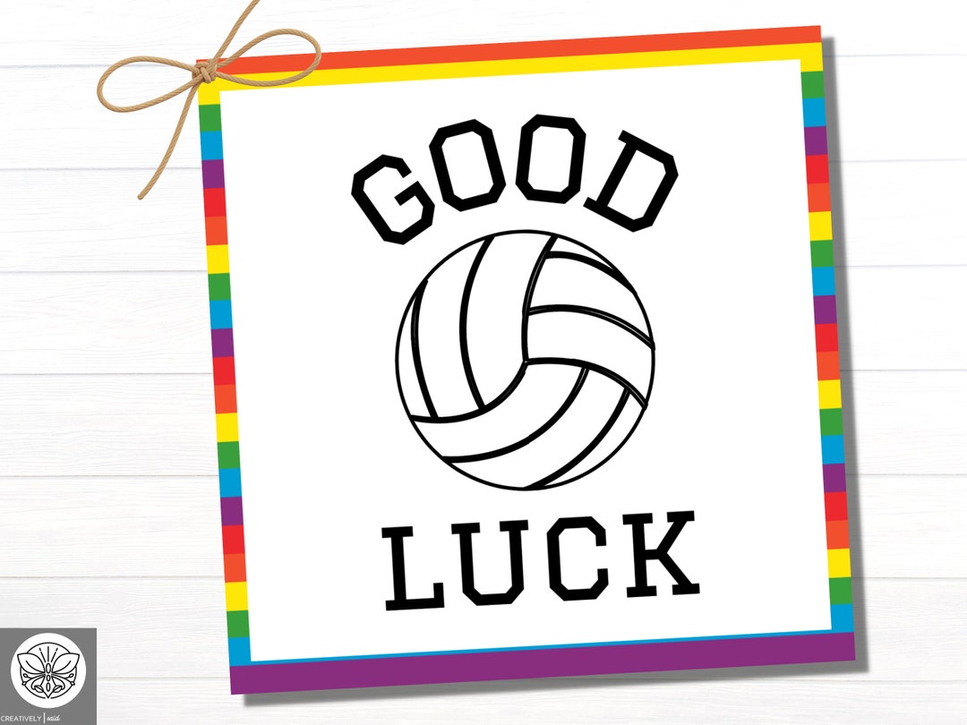 Volleyball Good Luck Tags Printable Volleyball Party Favor Volleyball