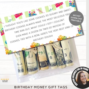 Enveloppes d'argent d'anniversaire | Cadeau d'argent d'anniversaire imprimable | 16e 18e 21e cadeau d'anniversaire | Idées cadeaux en argent | Cadeaux de nounou copain à offrir