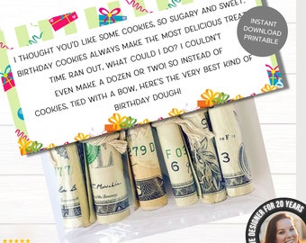 Birthday Money Envelopes | Birthday Money Gift Printable | 16th 18th 21st Birthday Gift | Money Gift Ideas | Nanny Boyfriend Gifts to Give