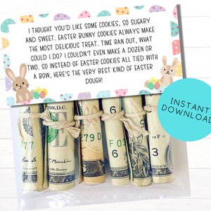 porte-cartes cadeau argent de Pâques | Cadeau de Pâques en espèces pour enfants, adolescents, adultes | Porte-cadeau en argent pour panier de Pâques | Argent lapin