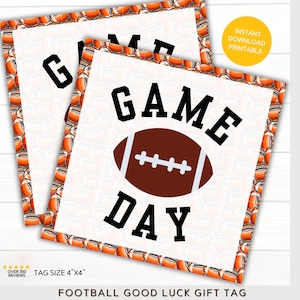 Football Good Luck Tags | Printable Football Party Favor | Football Coach Gift | Football Team Treat Tags | Homecoming Gift Tags | Game Day