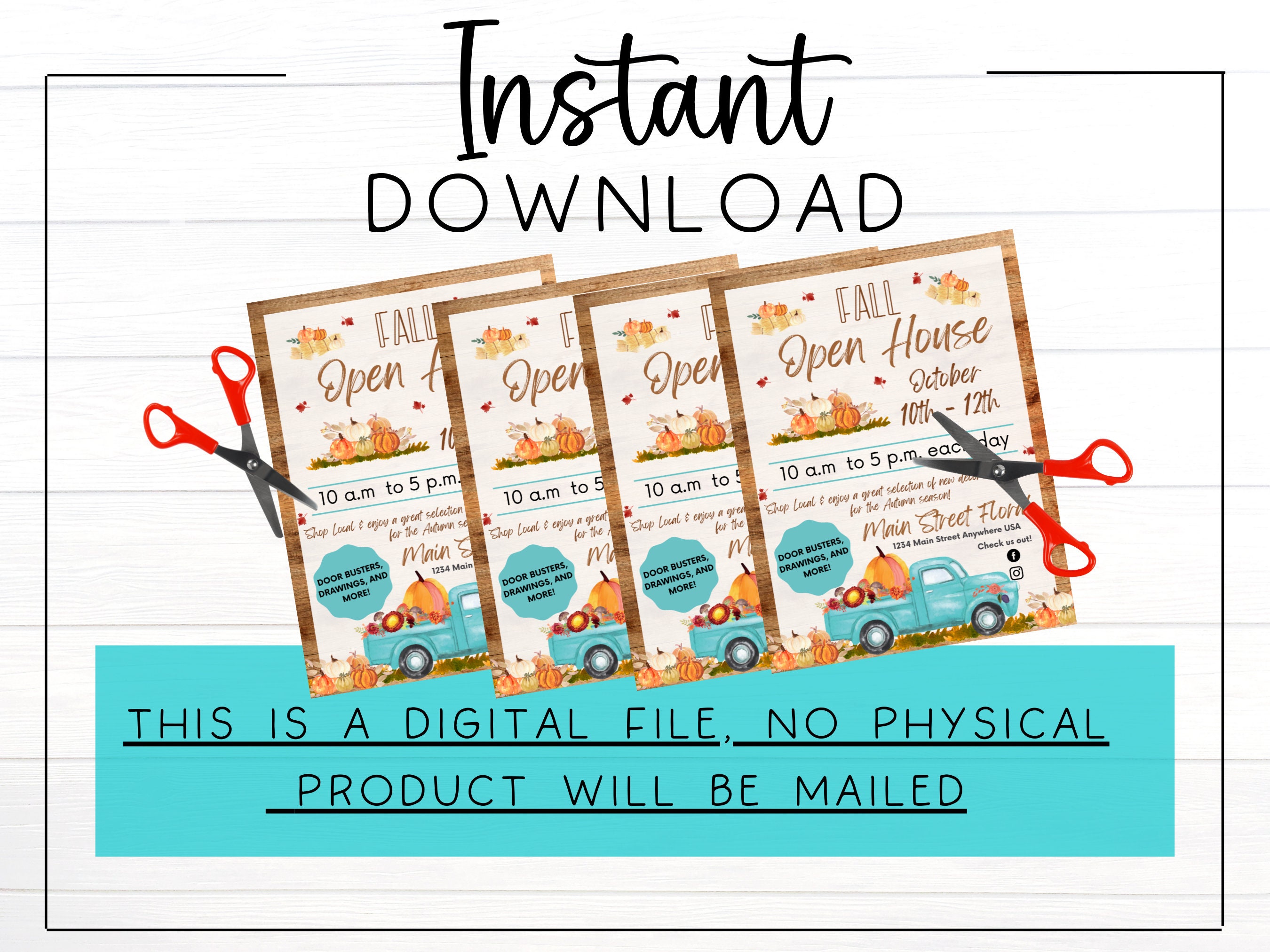Fall Open House Flyer | Small Business Marketing | Editable Canva ...
