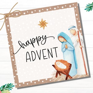 Adventskalender | Katholischer Advent Printable | Advent Partner Geschenkanhänger | Advent Geschenkanhänger | Advent Geschenkanhänger für Kinder | Katholischer Advents Anhänger