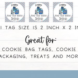Rad Tech Week Printable Gift Tag Sticker Label | Gift for Rad Techs ...
