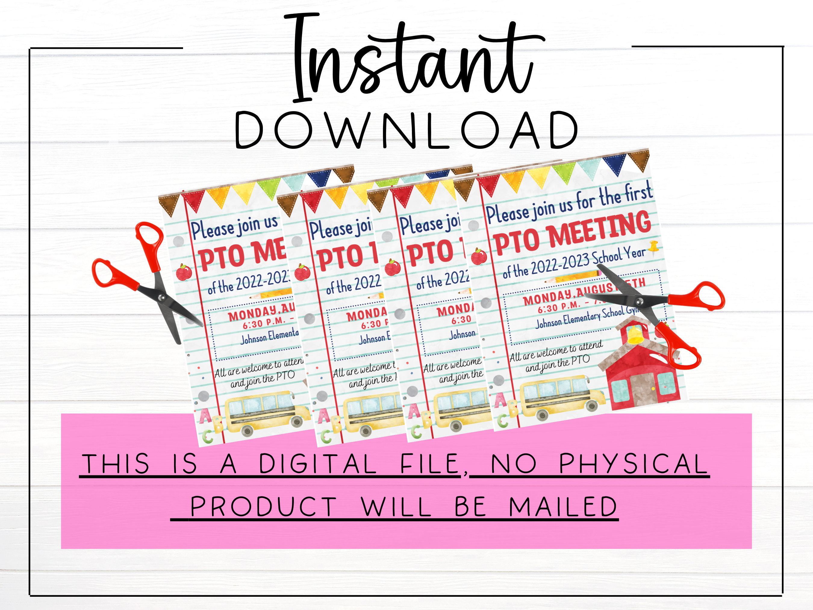 Editable Canva Template PTO Meeting Flyer | Editable Canva Template ...