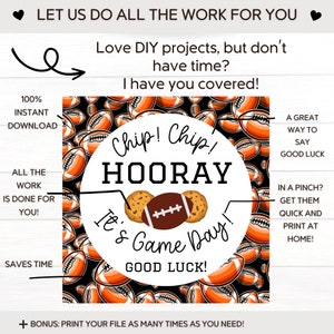 Football Good Luck Tags | Printable Football Party Favor | Football ...