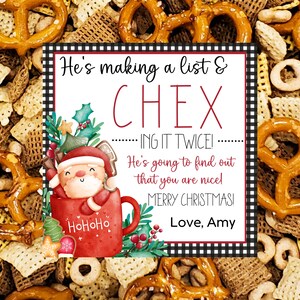 Chex Snack Mix Gift Tag Printable Christmas Treat Tag - Etsy