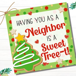 Gift Tag Printable Neighbors | Christmas Gifts for Neighbors | Christmas Baked Goods Label | Neighbor Gift for Christmas | Cookie Bag Tag