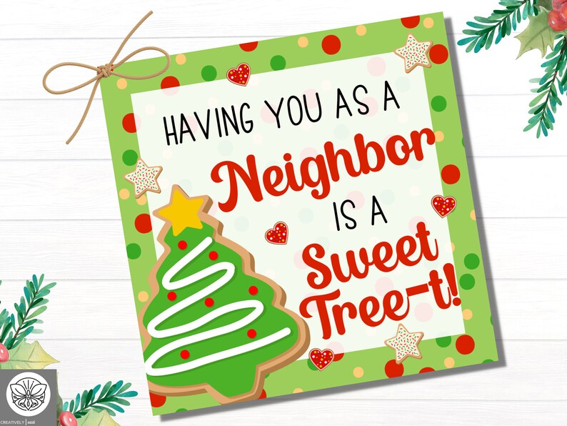 Gift Tag Printable Neighbors Christmas Gifts for Neighbors - Etsy