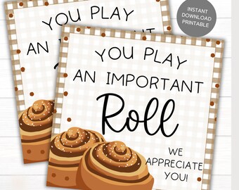 Cinnamon Roll Gift Tag | Teacher Nurse Staff Appreciation Gift Tag | Bakery Treat Tag Label | Employee Volunteer Thank You | Hospital Staff