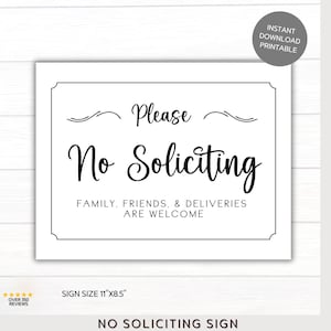 No Soliciting Sign Doorbell Do Not Knock Hanging Signs | Porch Door Notice | Window Sticker | Baby Sleeping | Knocking | Do Not Disturb