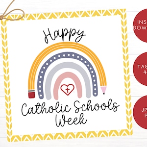 Catholic Schools Week Printable Gift Tags | Catholic Education Printables | Gifts for Catholic School Teachers | Gifts for Catholic Students