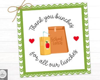 Lunch Lady Gift | National Hot Lunch Week Printable | Gifts for Cafeteria Staff | Gift Tags for Lunch Appreciation | School Lunch Hero