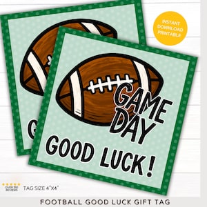 Football Good Luck Tags | Printable Football Party Favor | Football Coach Gift | Football Team Treat Tags | Homecoming Gift Tags | Game Day