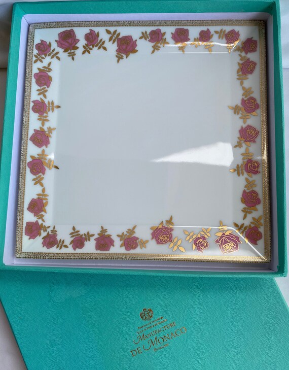 RARE & Vintage Manufacture De Monaco Princess Grace Roses Square 