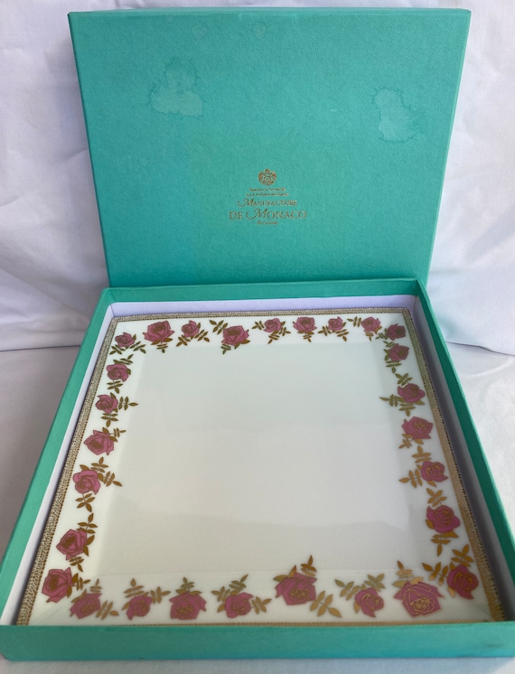 RARE & Vintage Manufacture De Monaco Princess Grace Roses Square 