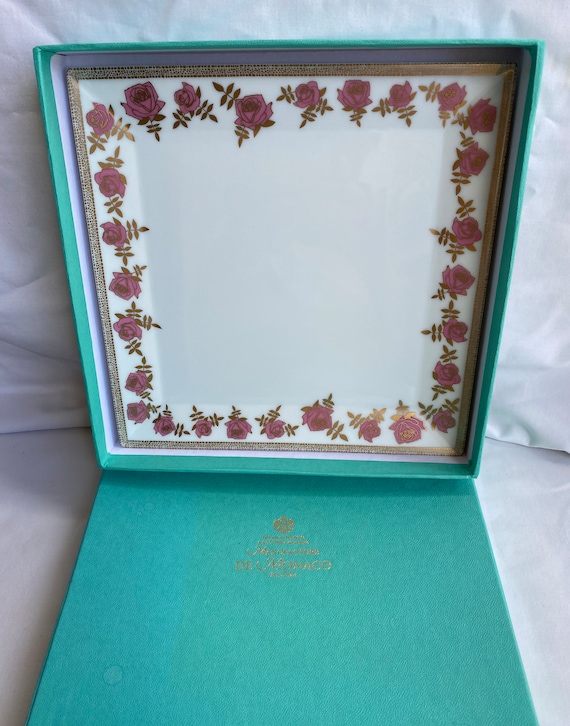 RARE & Vintage Manufacture De Monaco Princess Grace Roses Square 