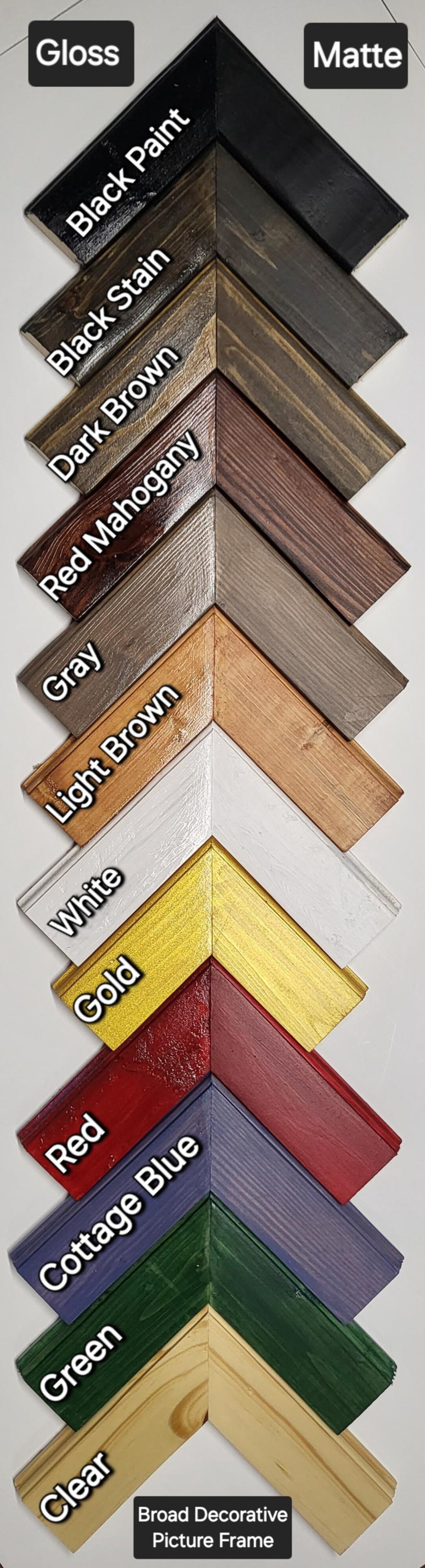 Broad Frame Broad Decorative Bevel Frame: Handcrafted Custom Sizes for Your Photos ...
