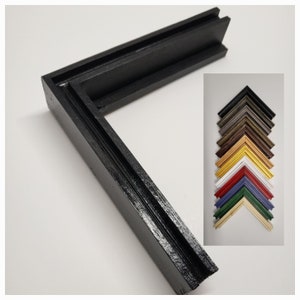Thick Border Channel Canvas Floating Frame-3/4&quot; Surface Face, Made-to-Order Frame, Solid Wood Float Frame, Custom Size and Canvas Depth