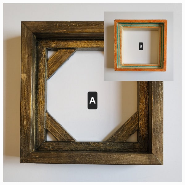 SALE ITEM - 2nd Chance Frames, Solid Wood, Handmade Picture Frames with Imperfections, Sold 'As-Is', Canvas Floating Frame