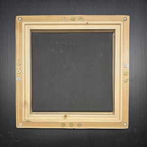 Handmade Rustic Canvas Floater Frame with Shell Casings - 8x8 Size, Thick Border, Oversized Design