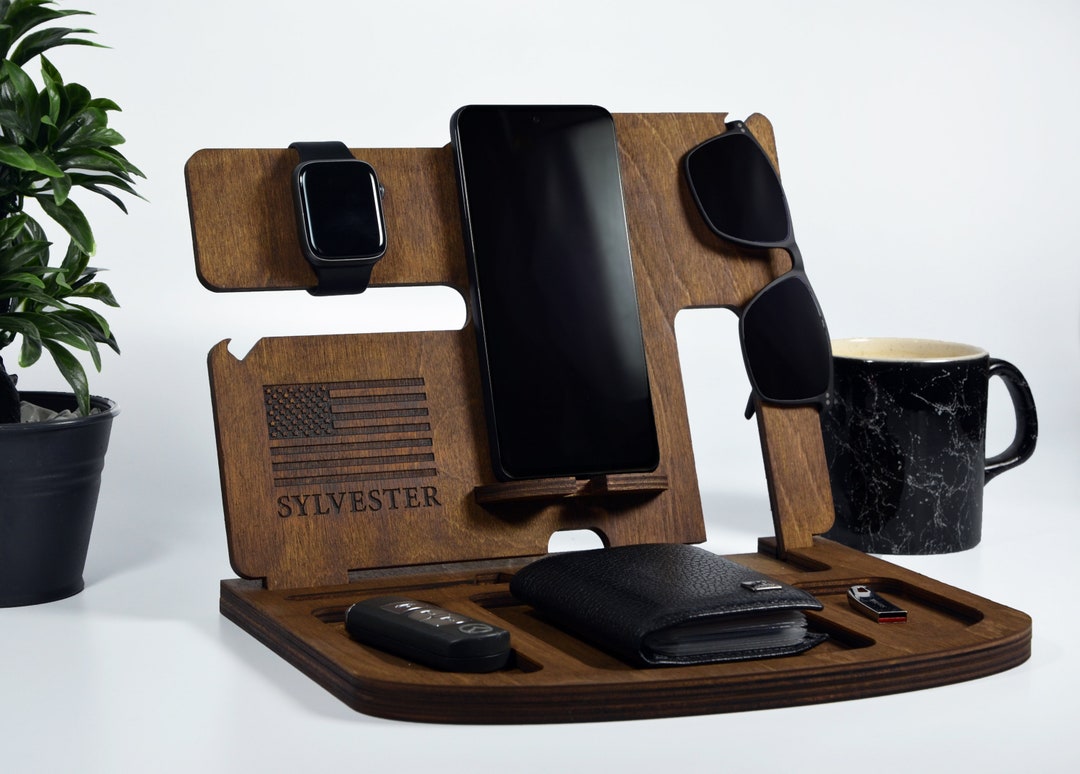 Desk Organizer Gifts for Groomsmen, Docking Station Gift for Him, Tech