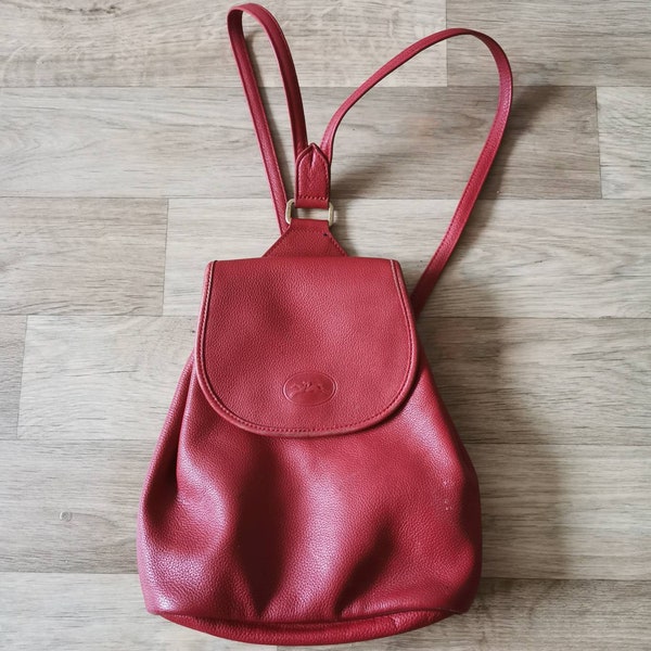 Vintage Petit Sac à dos en cuir Longchamp