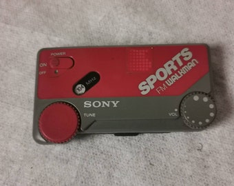 Radio vintage Sony Sportsband FM Walkman SRF-F1 année 1986