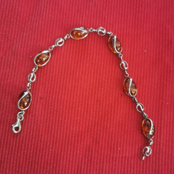 Bracelet d'ambre en Argent 925 vintage - image 3