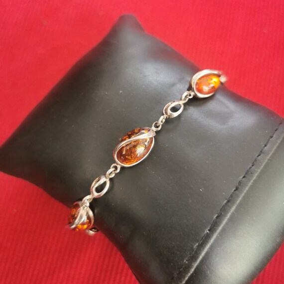 Bracelet d'ambre en Argent 925 vintage - image 1