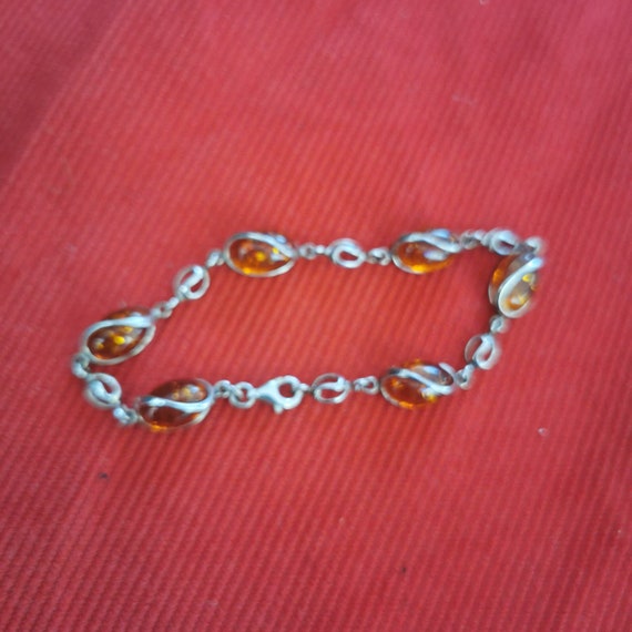 Bracelet d'ambre en Argent 925 vintage - image 2