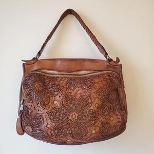 バッグ gorgio brato leather shoulder bag Vintage Giorgio Brato Leather Handbag With Exquisite Details