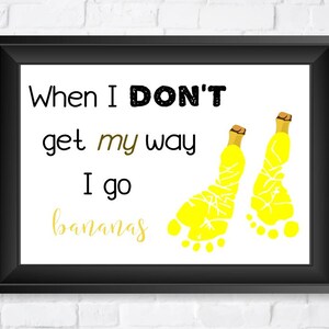 GO BANANAS Fußabdrücke / Basteln für Kleinkinder & Kinder / Andenken DRUCKBAR / Digitaler Sofort Download
