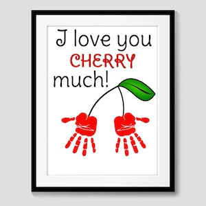 Love CHERRY much handprints / Crafts for toddlers & kids / Keepsake PRINTABLE / Digital instant download