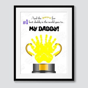 DADDY AWARD handprints / Crafts for toddlers & kids / Keepsake PRINTABLE / Digital instant download