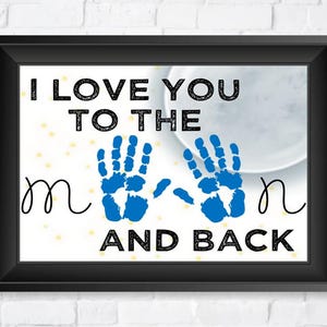 TO THE MOON handprints / Crafts for toddlers & kids / Keepsake printable / Digital instant download