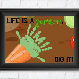 GARDEN handprints / Crafts for toddlers & kids / Keepsake PRINTABLE / Digital instant download