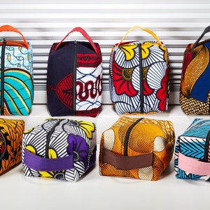 Bolsas de maquillaje con estampado africano, bolsas Ankara, bolsas para cosméticos y artículos de tocador, almacenamiento, bolsa de regalo con estampado africano, bolsa con cremallera, bolso de mano, cartera, bolso cuadrado, bolsa de afeitado