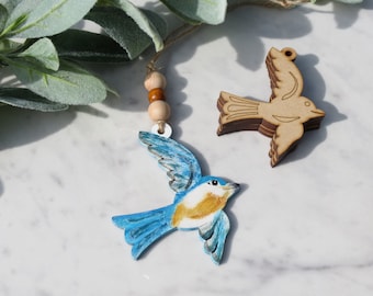 Unfinished Wooden Sparrow Cutouts: Plywood Bird Shapes (Pair)