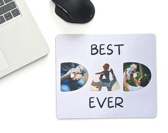 Mousepad with photographs of family, Personalised Father's Day gift, Birthday gift for dad, Christmas gift for men