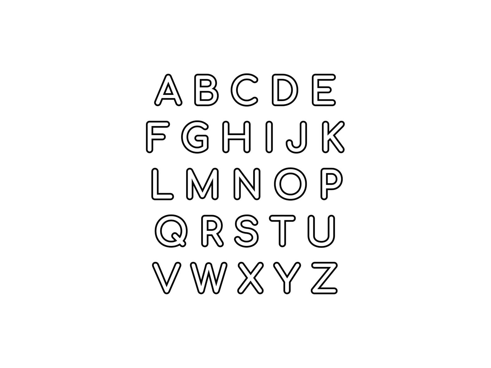 Capital I Rounded Rounded Uppercase Letters Printable, Bubble Letters, Letters of the ...