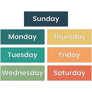 Days of the Week Printable, Classroom Days of the Week, Learning the Seven Days of the Week, Days of the Week for Classroom Calendar