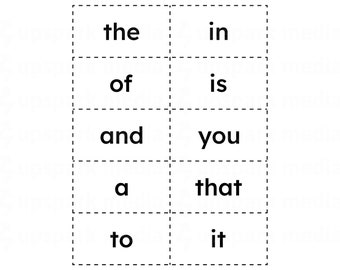 100 Fry Sight Word Flashcards Printable, First 100 Sight Word Flashcards, Kindergarten-1st Grade Sight Words, High Frequency Word Flashcards