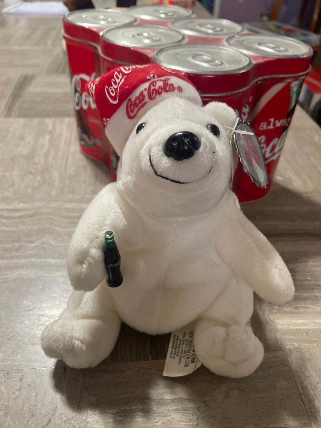 Polar Bear Stuffed Animal 17 Inches Long with Zipper Pouch, 1998