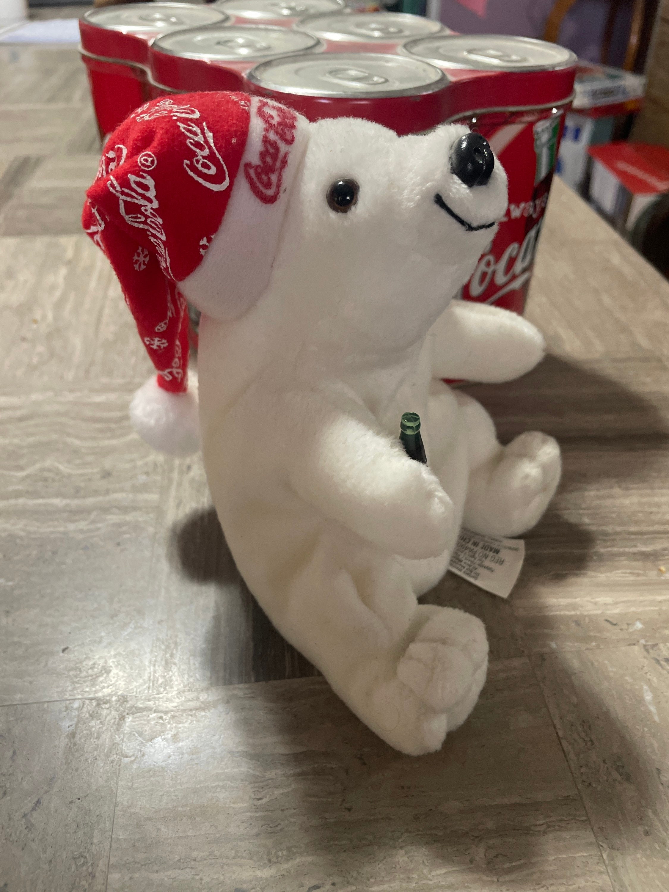 Polar Bear Stuffed Animal 17 Inches Long with Zipper Pouch, 1998