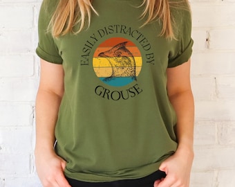Camiseta Grouse: camiseta unisex de manga corta, fácil de distraer.