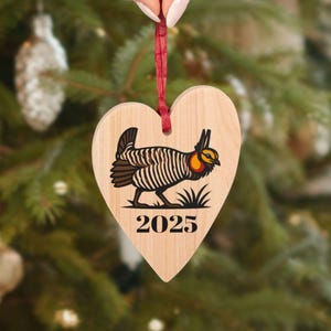Prairie Chicken Christmas Ornaments, Gamebird Magnetic Wooden Ornaments, Stocking Stuffer