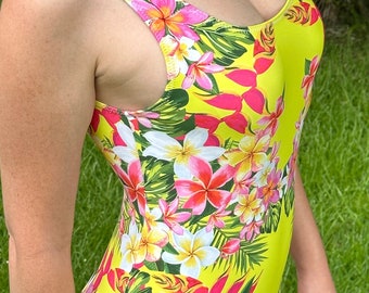 Yellow | Tropical Paradise | One-piece Bathing suit | Vacation Must Have | Beachwear | Bodysuit