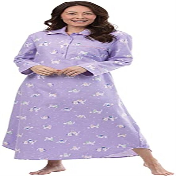 Women s Cotton Flannel Nightgown Long Flannel Nightgowns for Women
